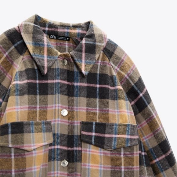 ZARA Oversized Plaid Shirt Shacket Pendleton - Picture 4 of 11